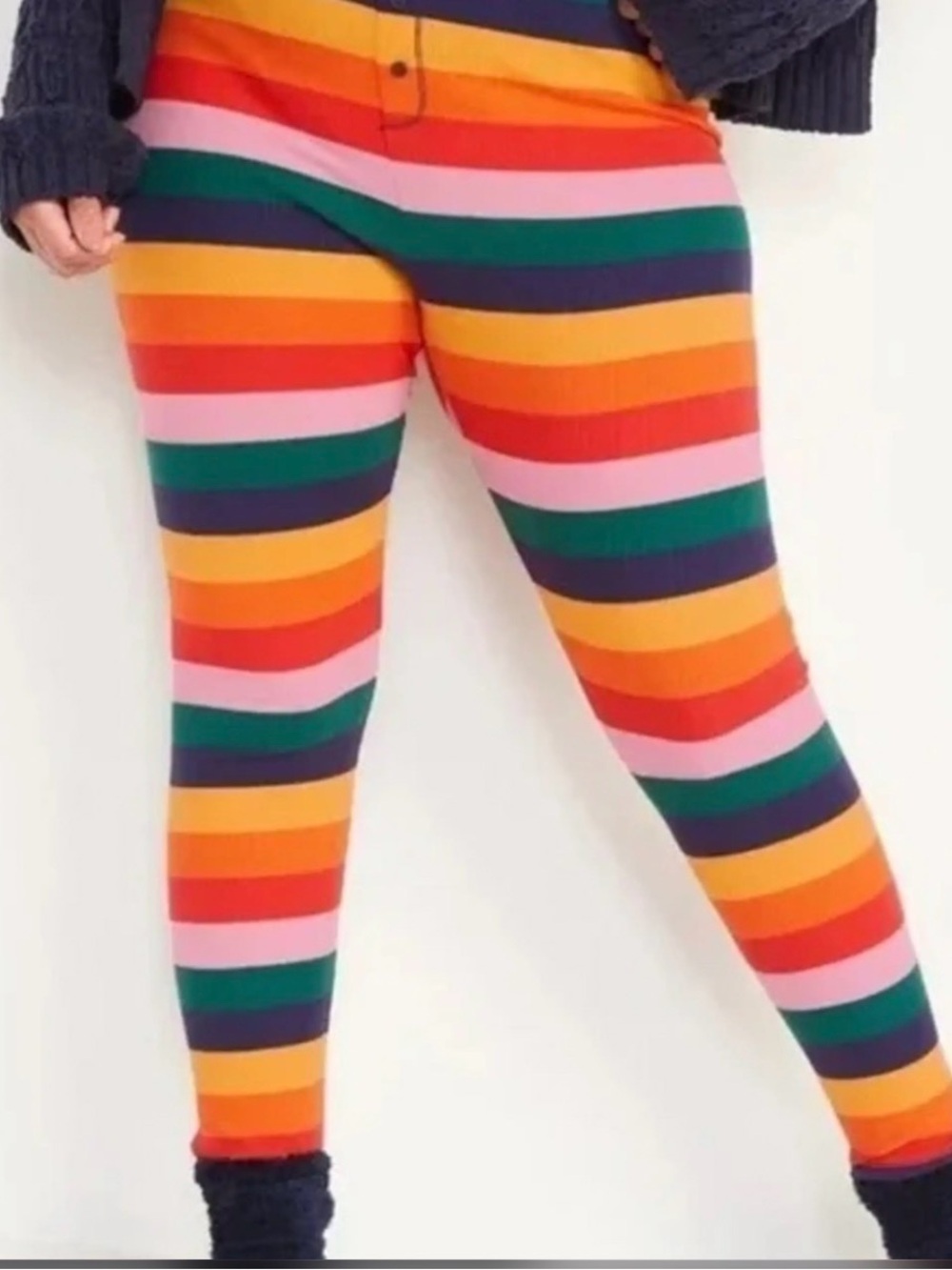 Old Navy Rainbow Stripe Thermal Knit Pajama Leggings Plus Size 4X